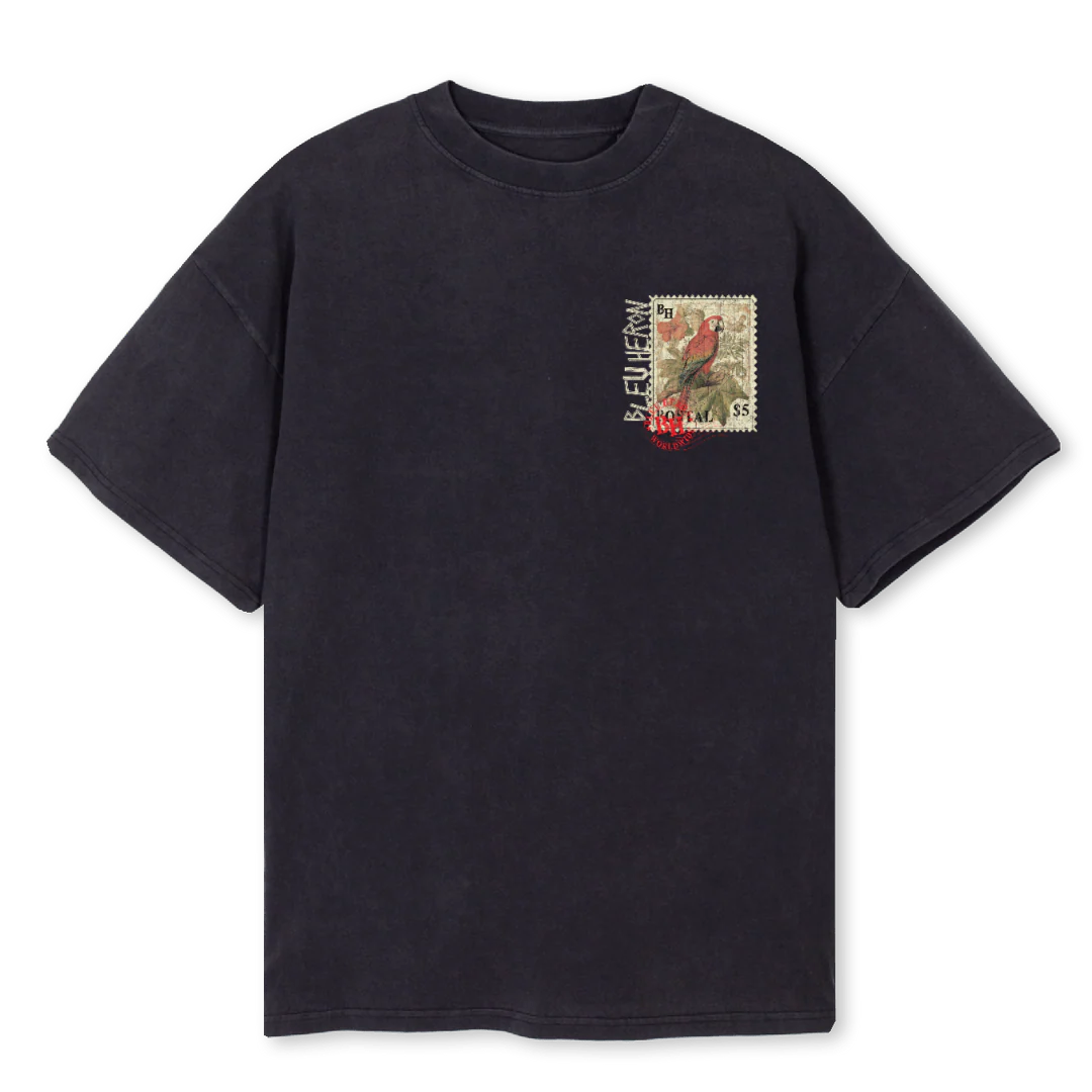 TROPICAL Vintage Black Oversized Tee.