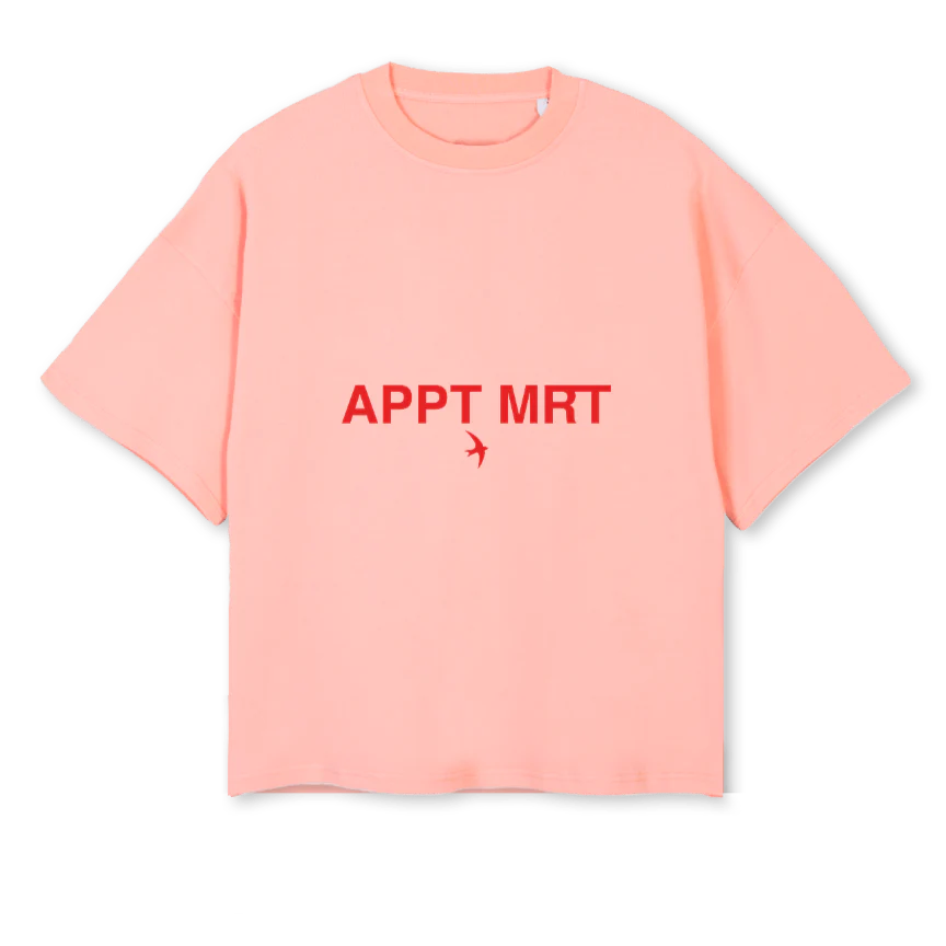 TRUSTED FRIENDS Pink Clay Oversized Boxy Tee.