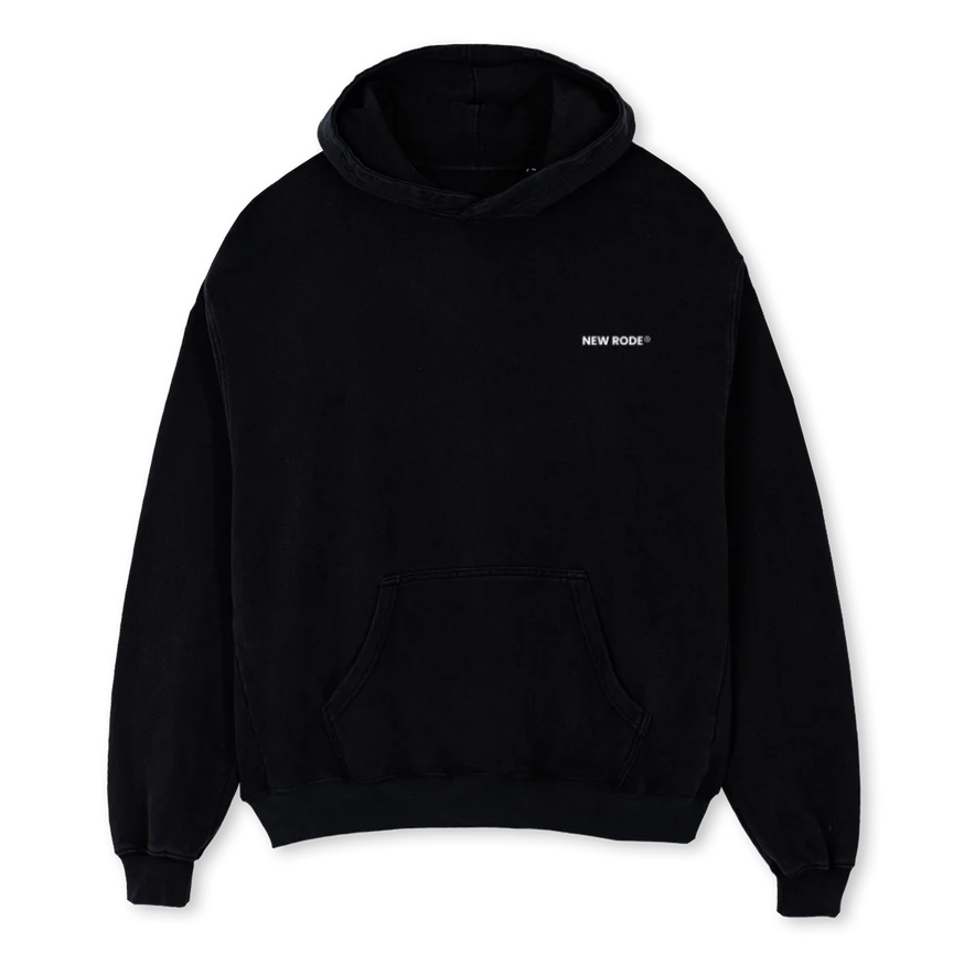 TRUSTTHEMAKTUB Black Oversized Hoodie.