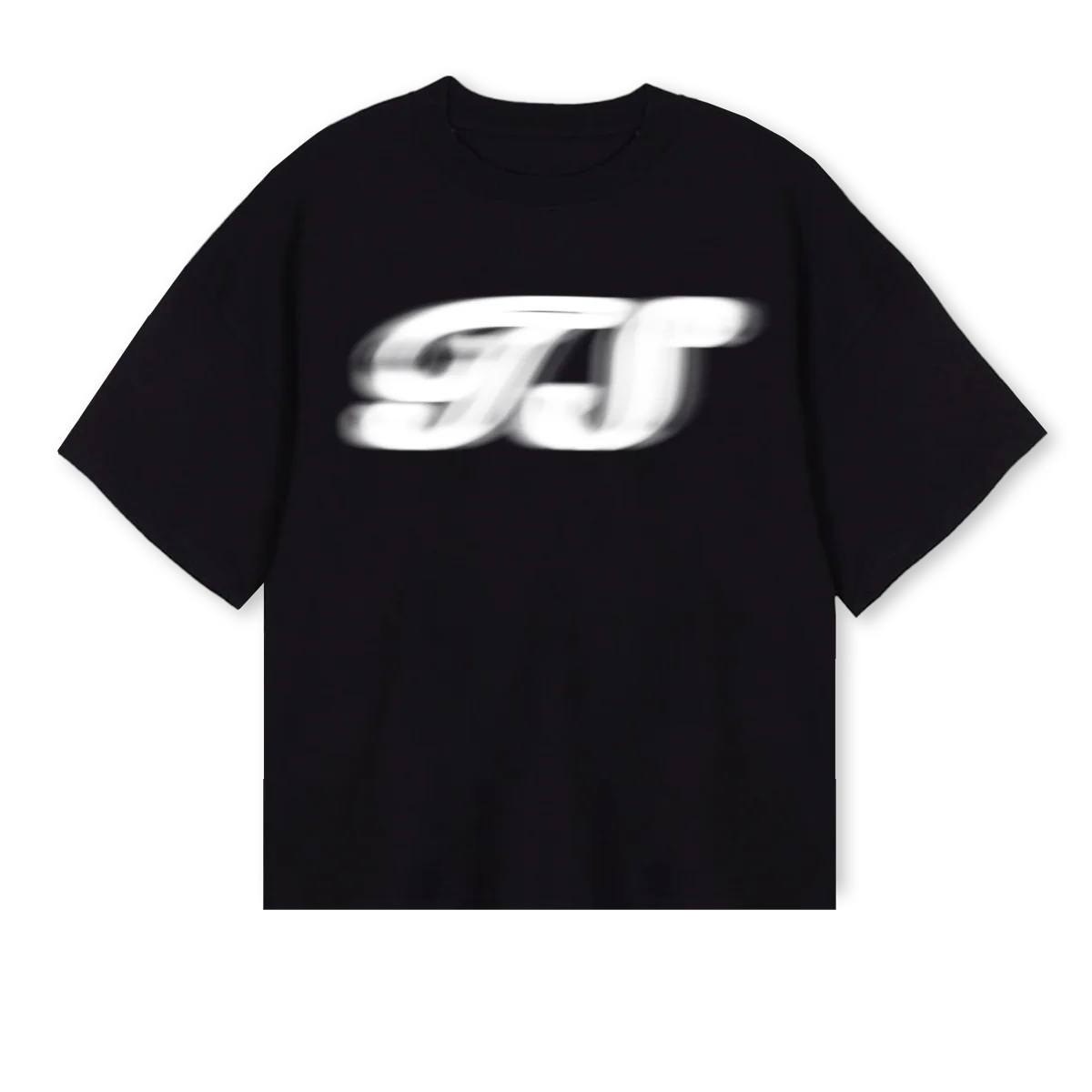 TSGLOWTEE Black Oversized Boxy Tee.