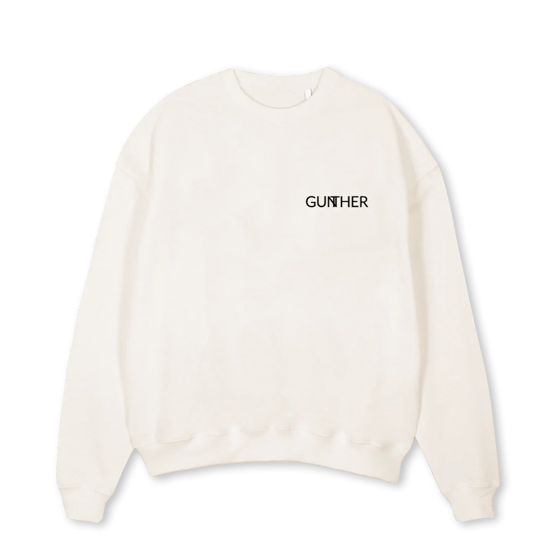 TSHIRTCHAMPAGNE Vintage White Oversized Crewneck Sweater.