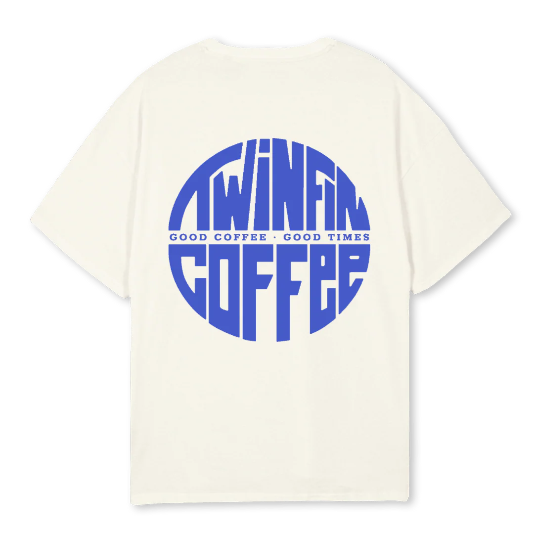 TWIN FIN STAFF Cream Oversized Tee. - Image 2