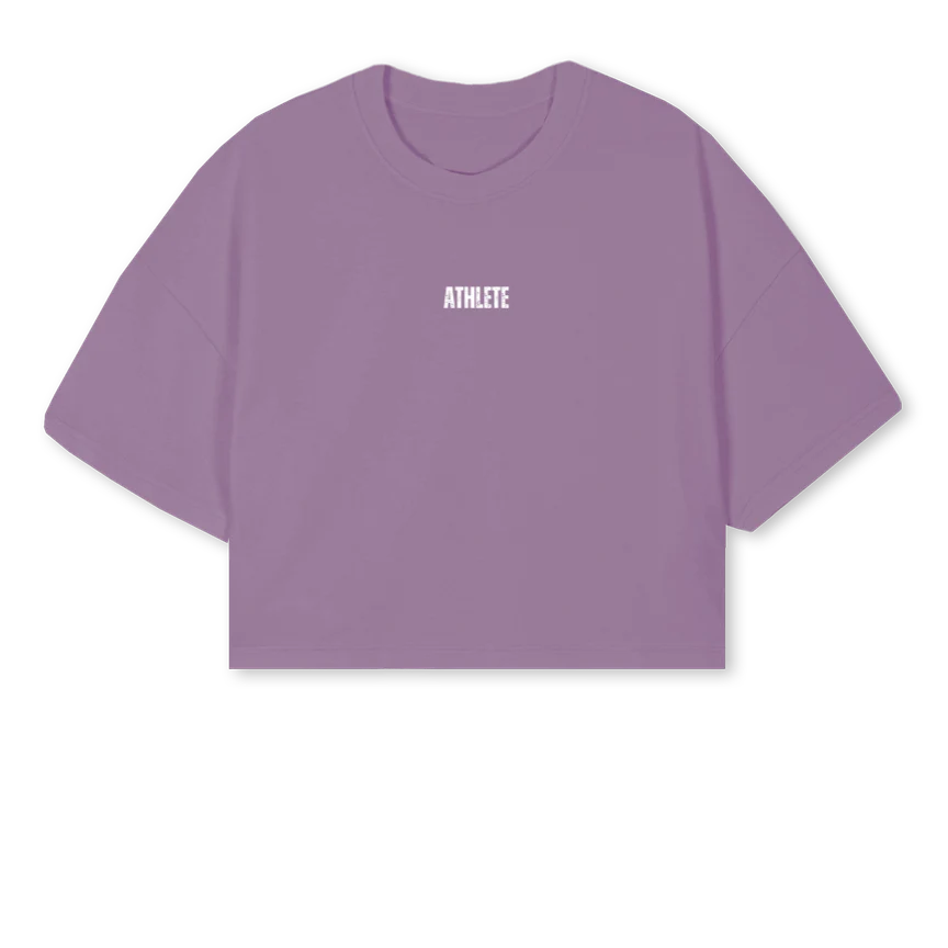 NKCROPLMCBLACK_P Purple Cropped Oversized Tee