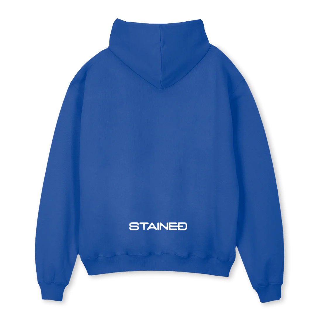 TWOFACES STAINED Cobalt Blue Oversized Hoodie. - Image 2