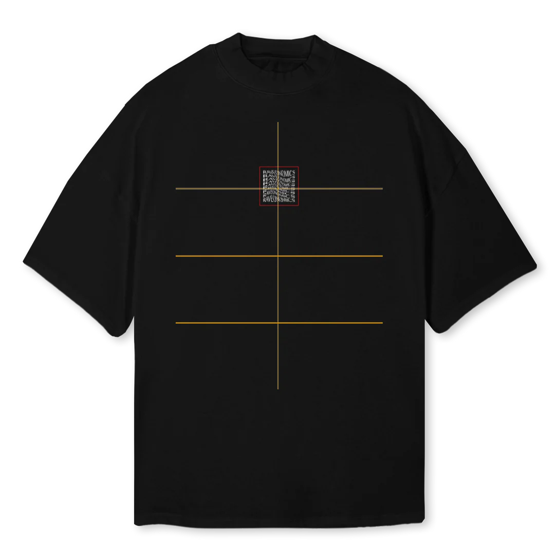 UAINTTEE Black Oversized Mock Neck Tee.
