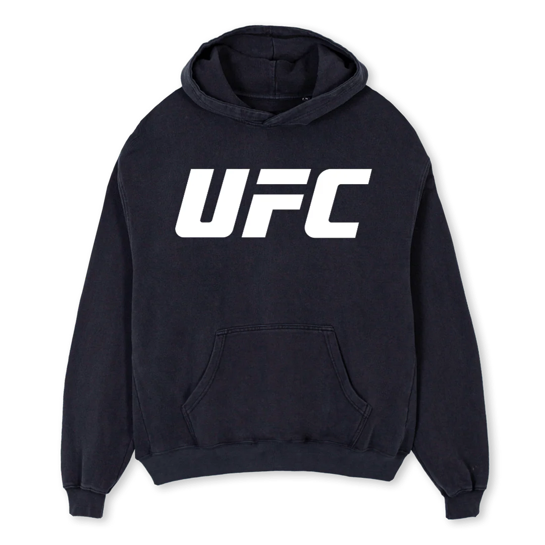 UFCONE Vintage Black Oversized Hoodie.