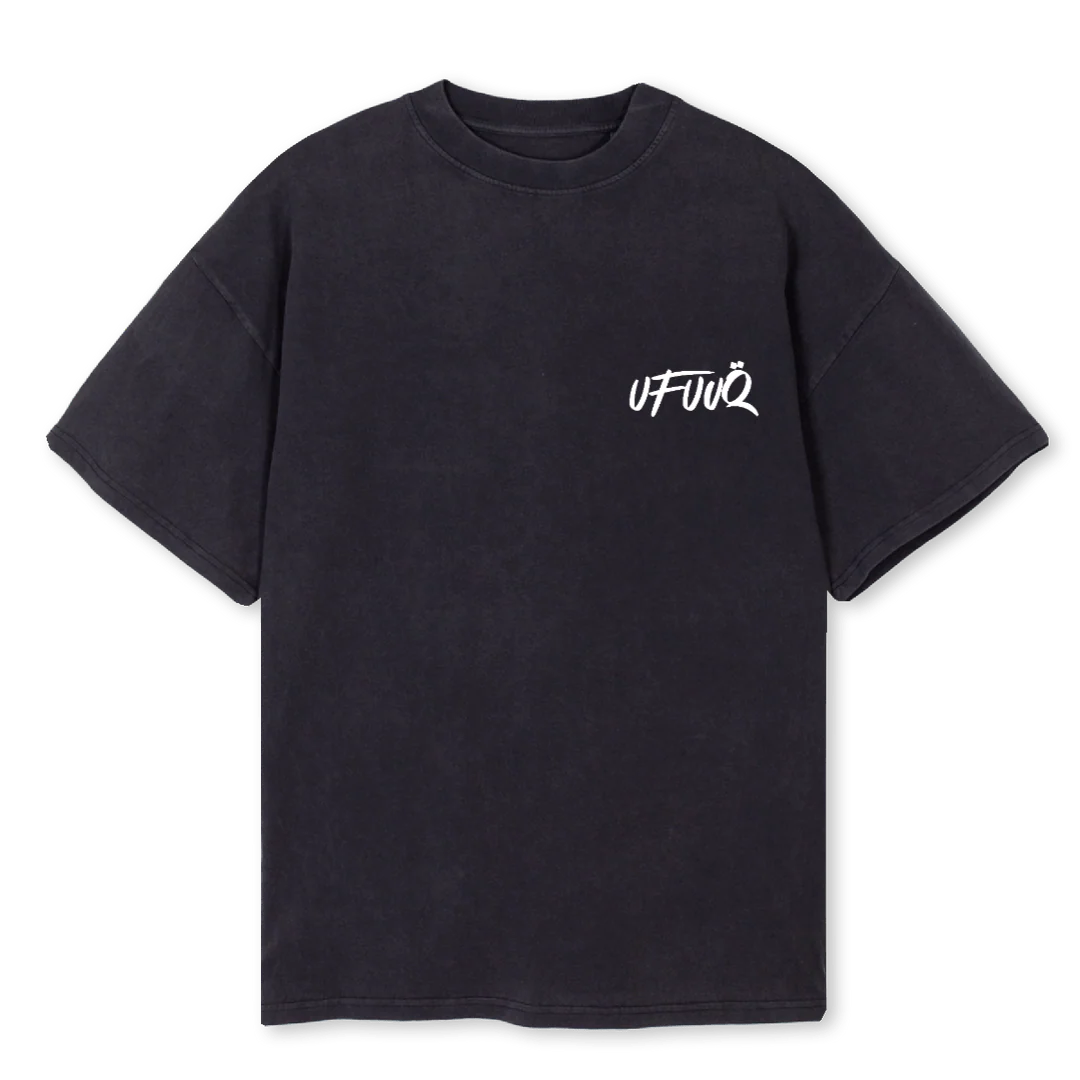 UFUUQ Vintage Black Oversized Tee.