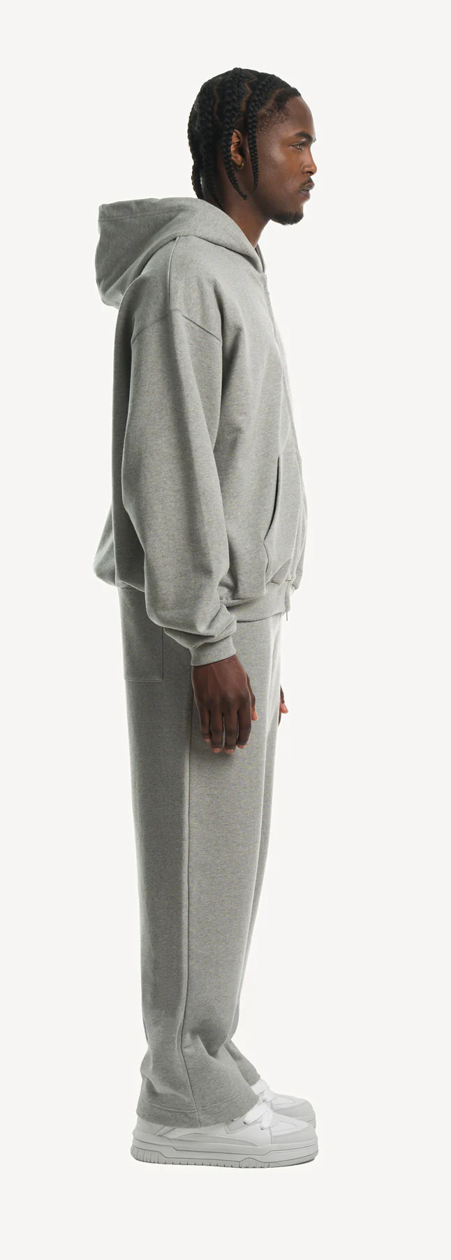 Grey Marl Ultra Heavy Oversized Zipped Hoodie. - Image 4