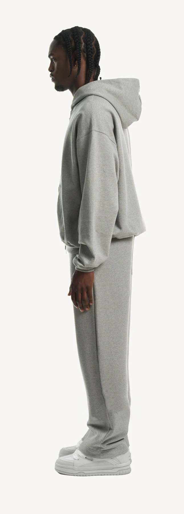 Grey Marl Ultra Heavy Oversized Zipped Hoodie. - Image 8