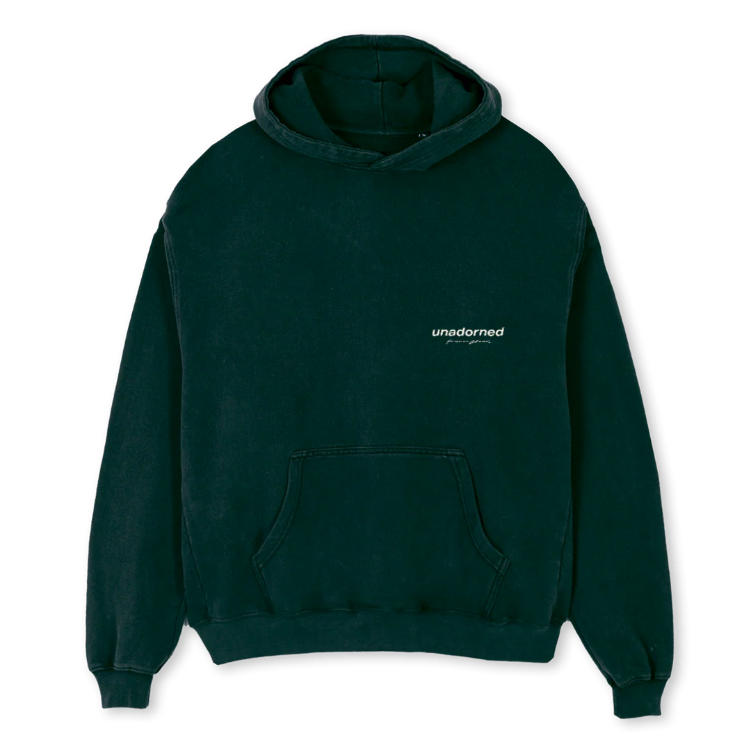 UNADORNED HOODIE Wild Green Oversized Hoodie.
