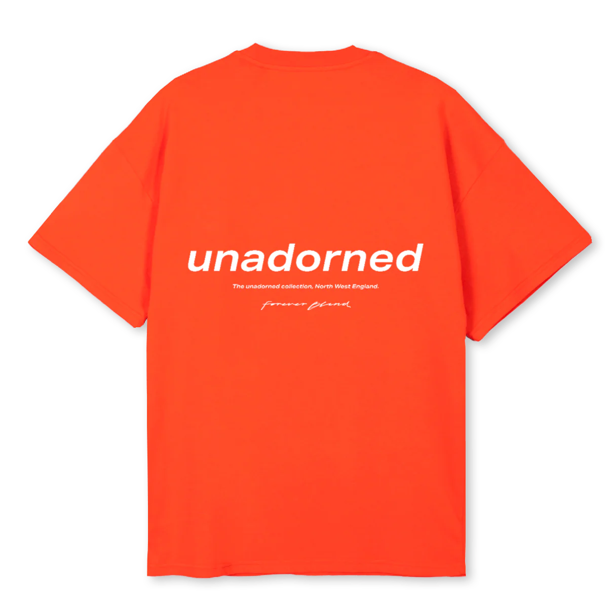 UNADORNED T SHIRT Hot Orange Oversized Tee. - Image 2