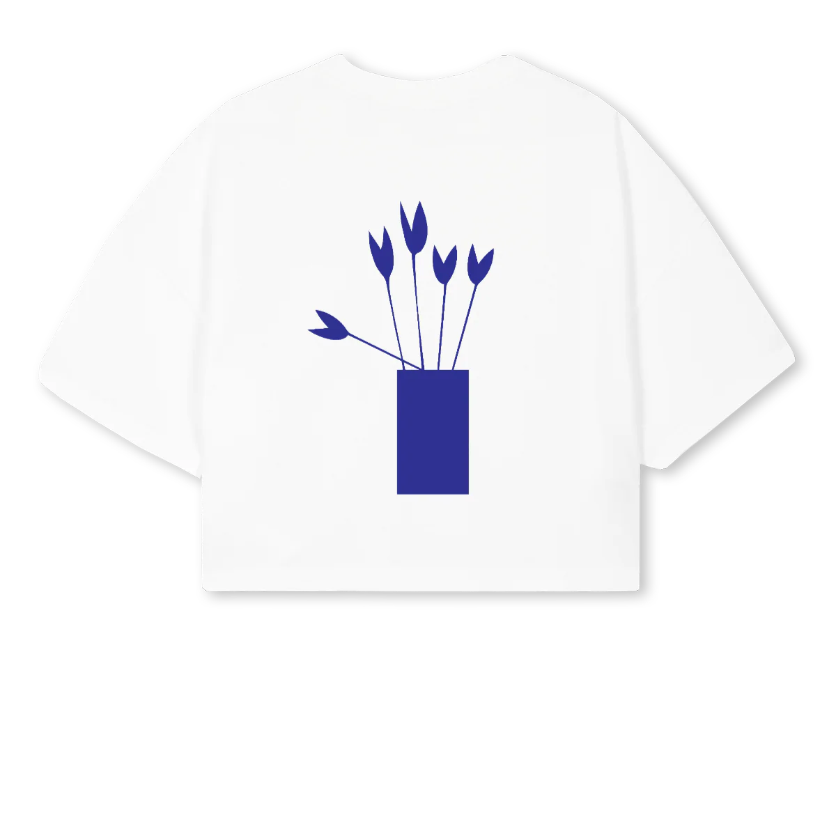 UNDB White Cropped Oversized Tee.