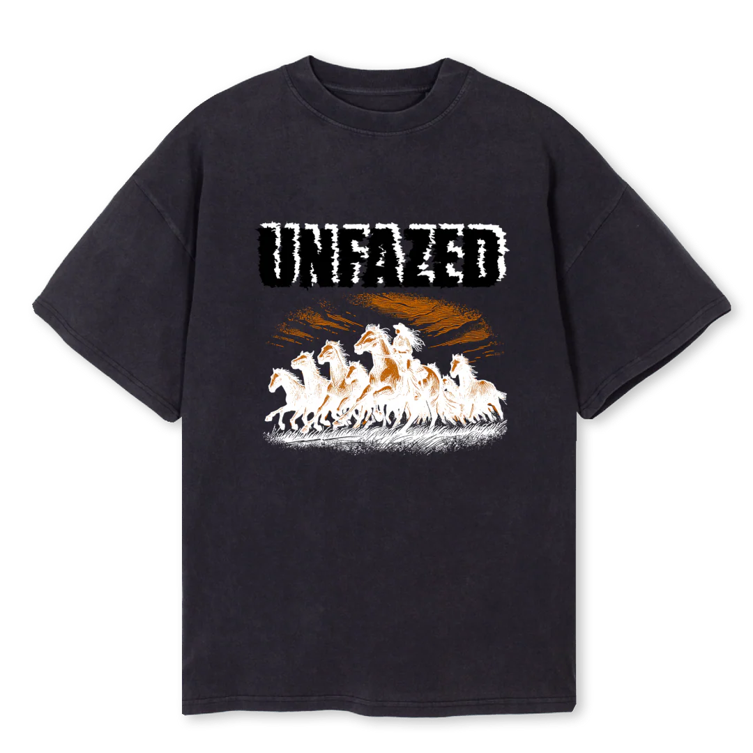 UNFAZED STABLE  Vintage Black Oversized Tee.