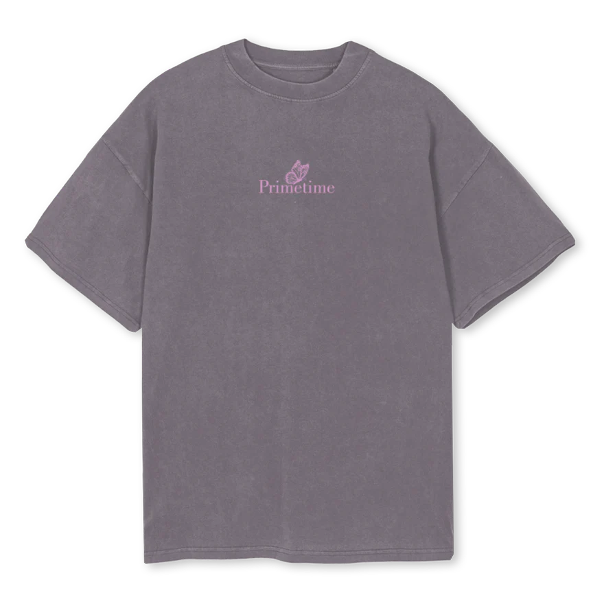 PRIME LOG_OS Pigment Grey Oversized Tee