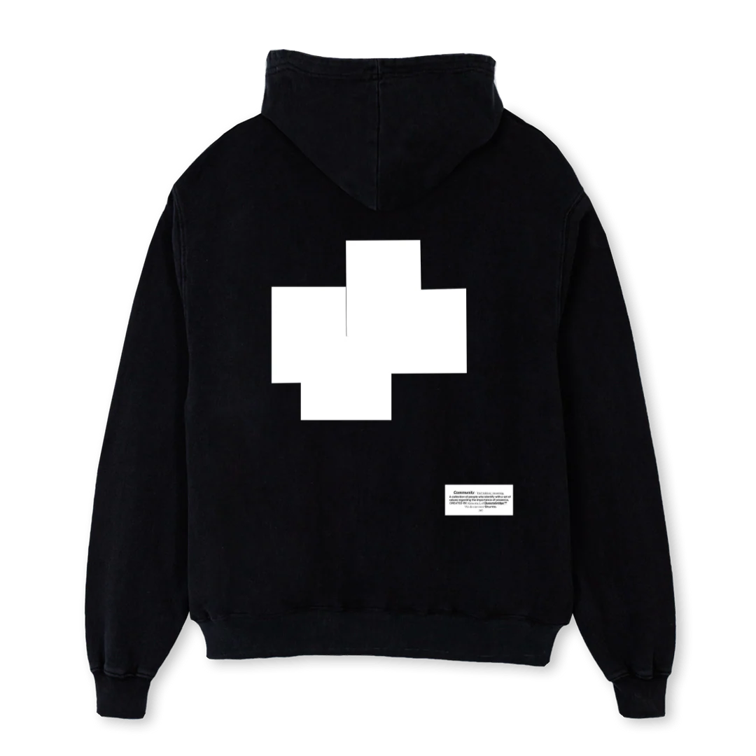 UNIFORM QB Black Oversized Hoodie. - Image 2