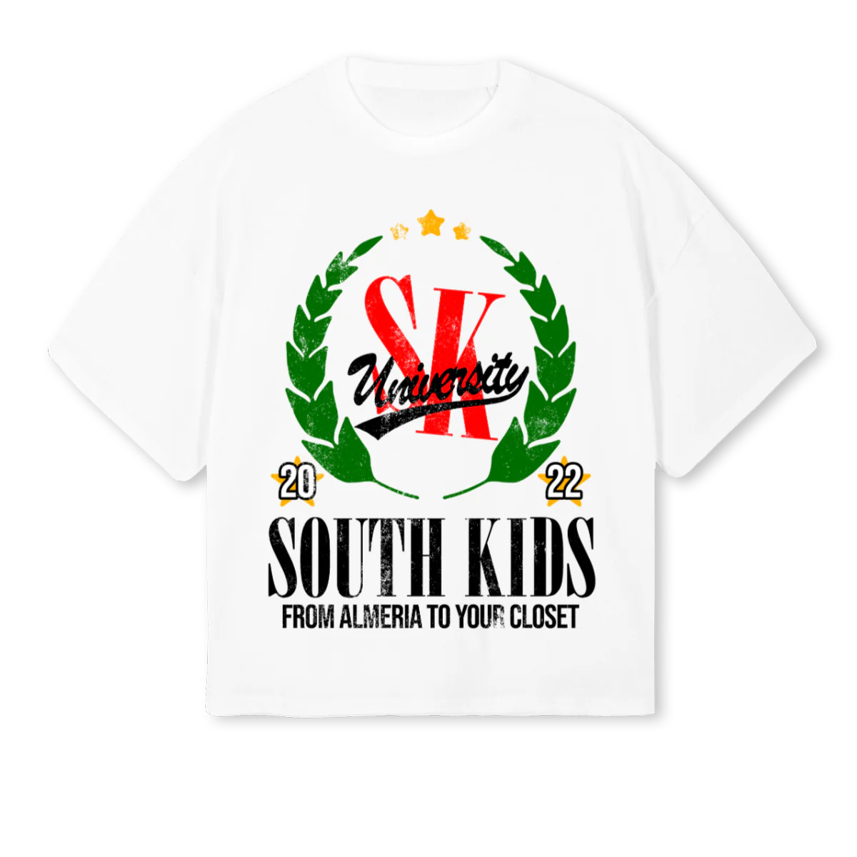 UNIVERSITYTEEWHITE White Oversized Boxy Tee.