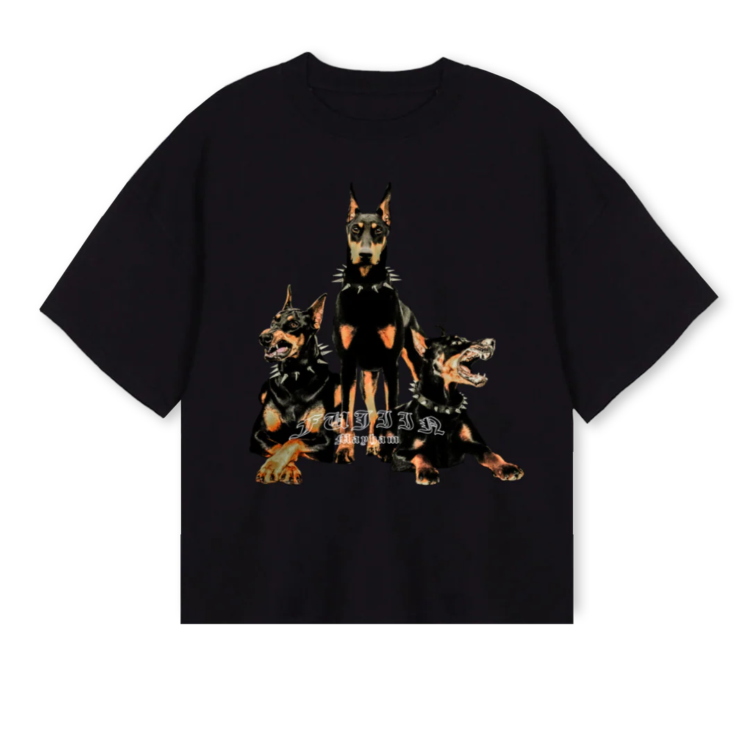 UNTAMED Black Oversized Boxy Tee.
