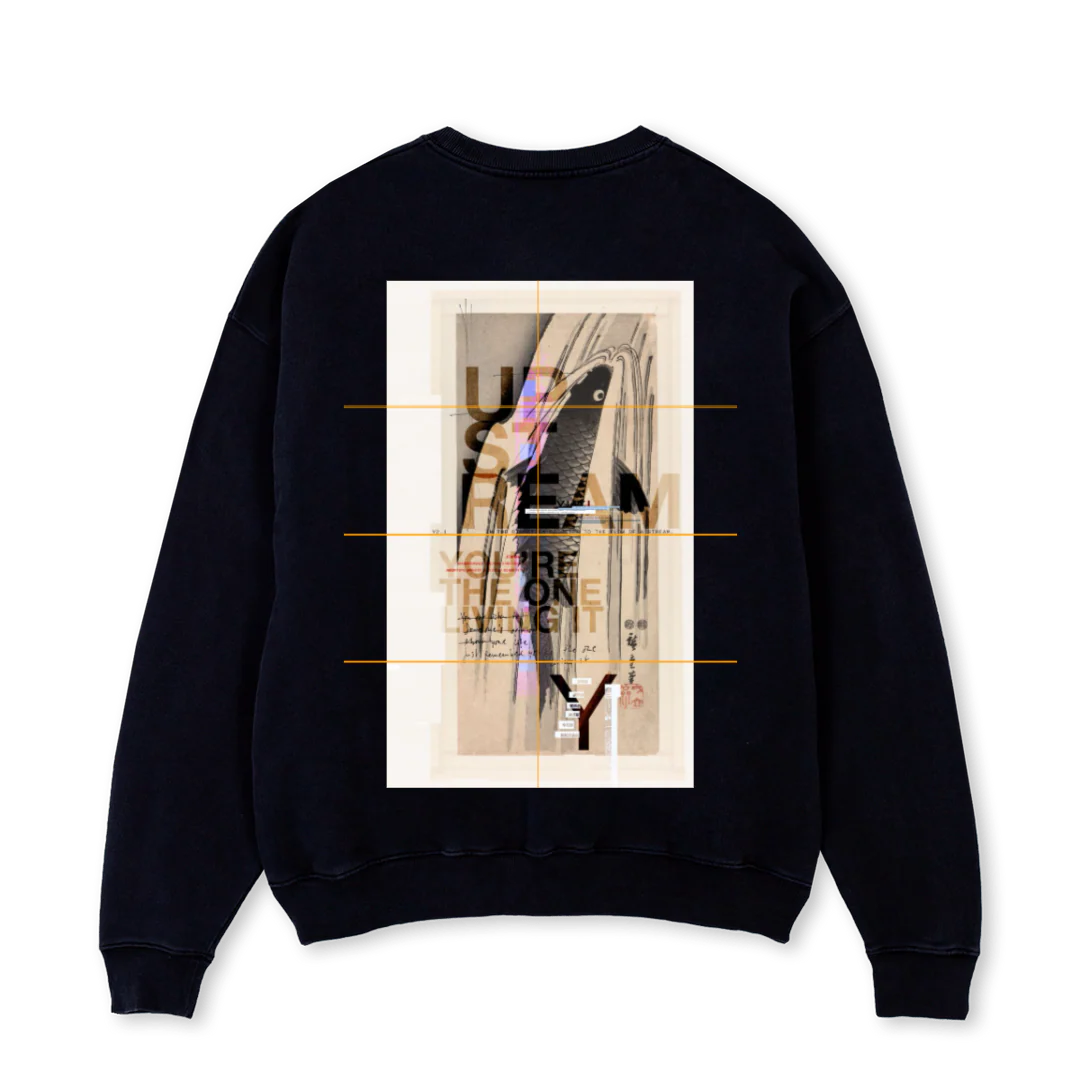 UPSTREAM Black Oversized Crewneck Sweater. - Image 2