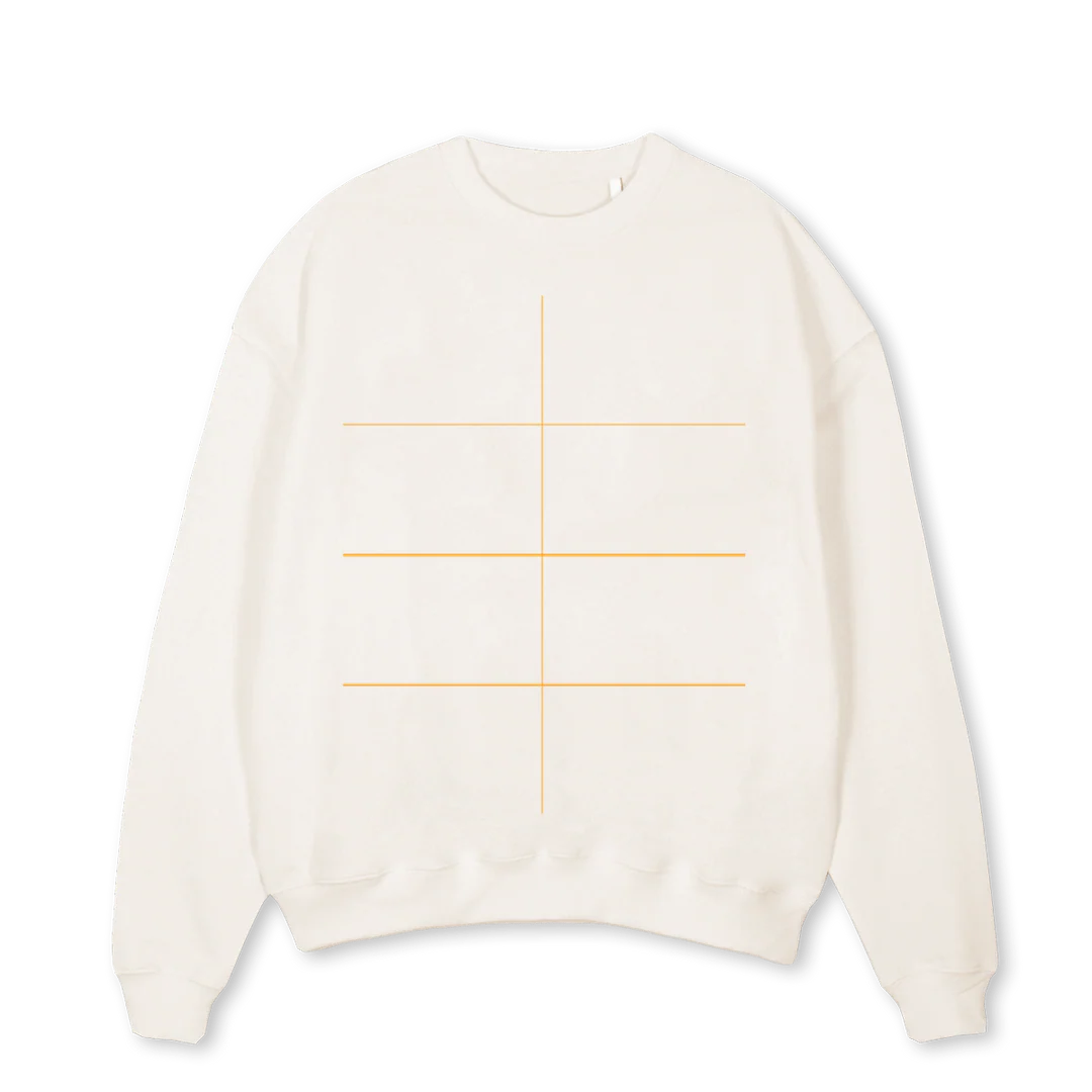 UPSTREAM Vintage White Oversized Crewneck Sweater.