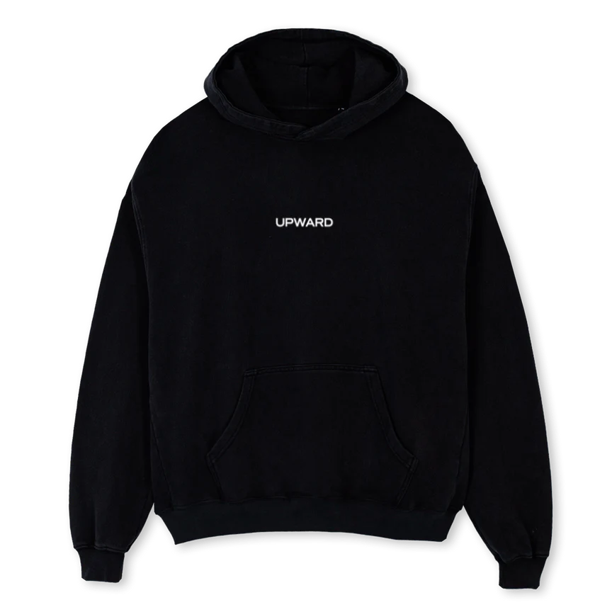 UPWARDTPOM Black Oversized Hoodie.
