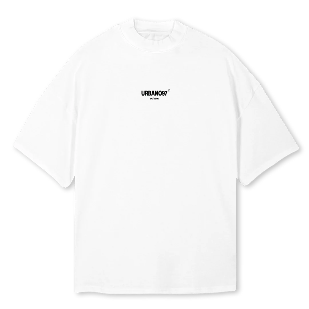 URBAN_W White Oversized Mock Neck Tee.