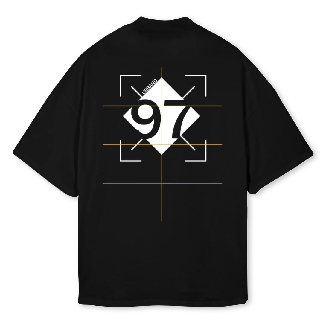 URBANO Black Oversized Mock Neck Tee. - Image 2