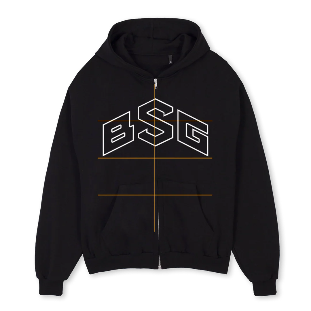 USAZIPUP Black Oversized Zipped Hoodie.