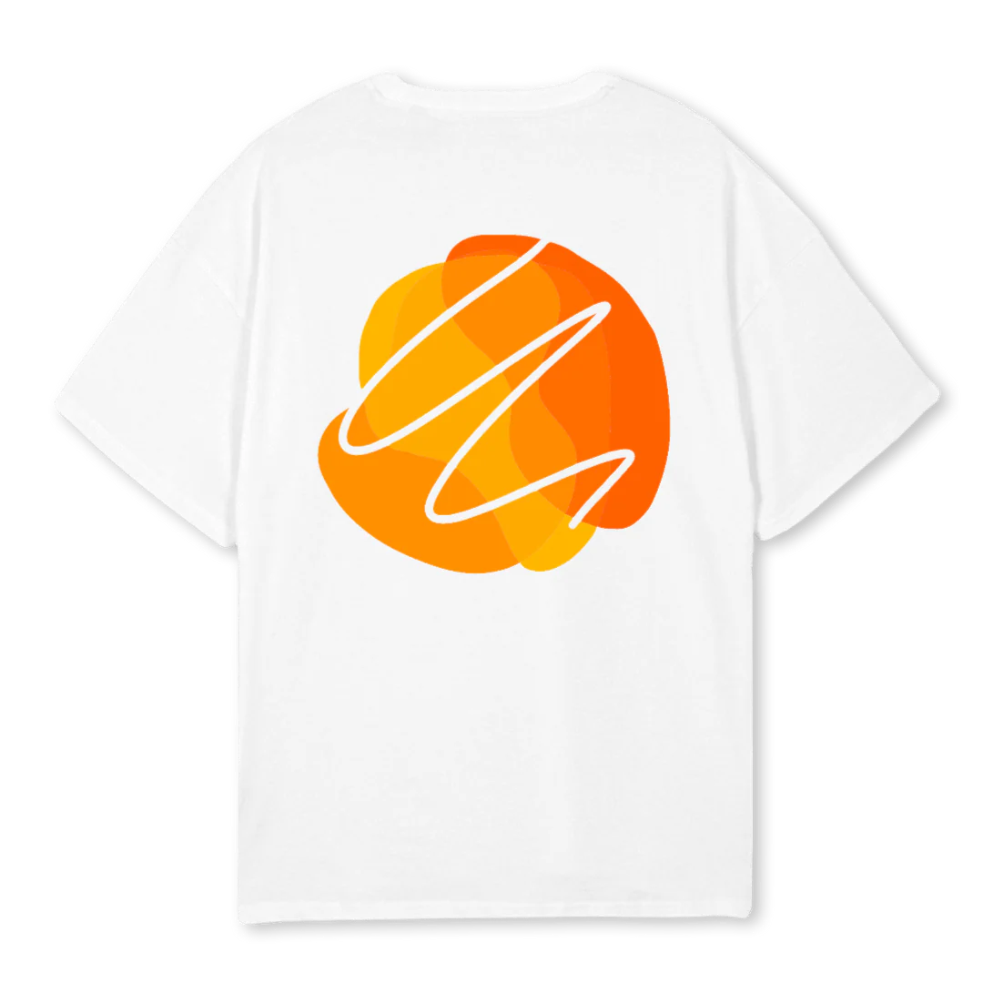USUAL DAY ORANGE White Oversized Tee. - Image 2