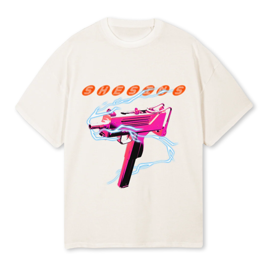 UZI V WHIT Vintage White Oversized Tee.