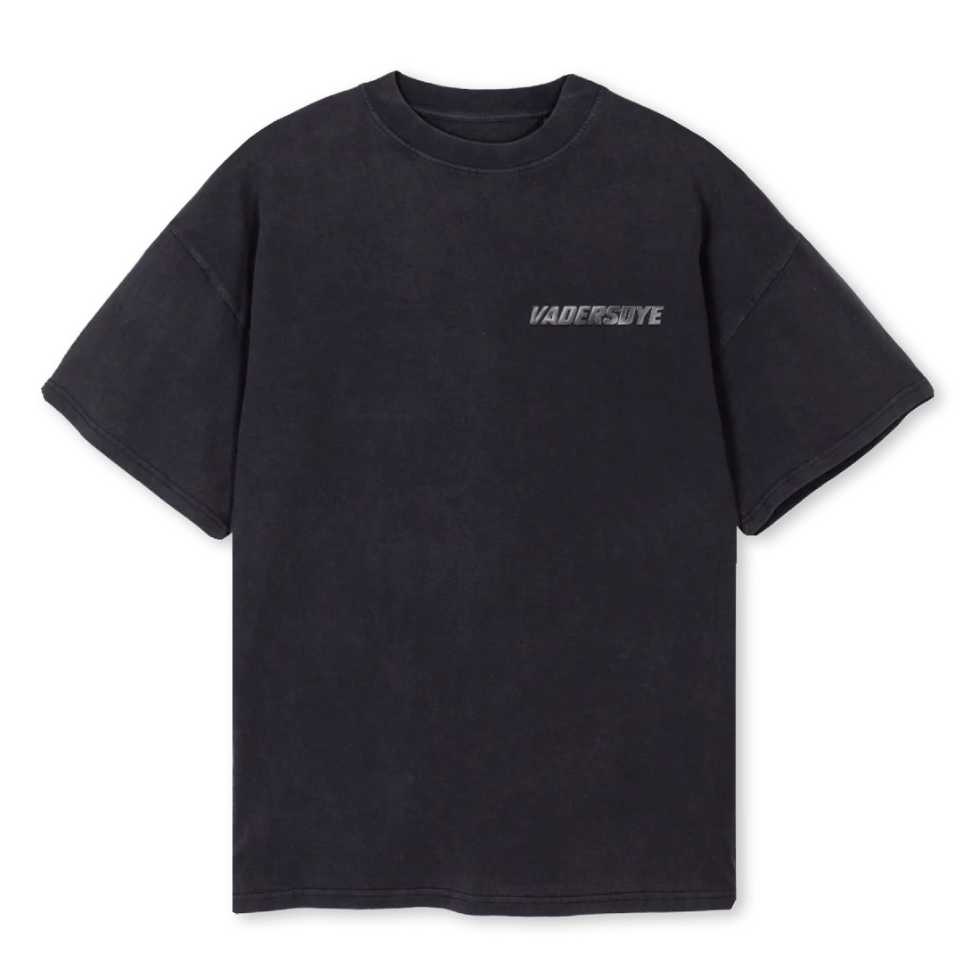 VADERS METAL VBLK Vintage Black Oversized Tee.
