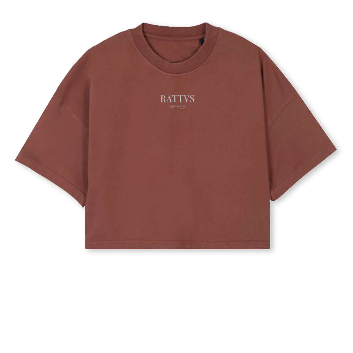 VADIS VINTANGE WOME Vintage Brown Cropped Oversized Tee.