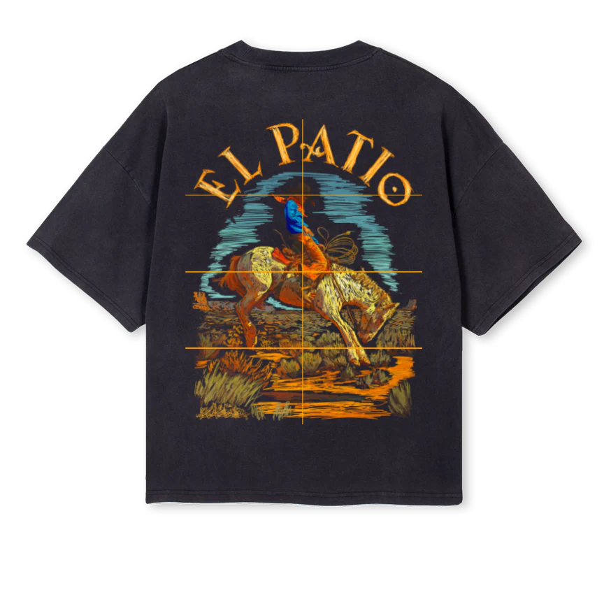 VAQUEROTEE Vintage Black Oversized Boxy Tee. - Image 2