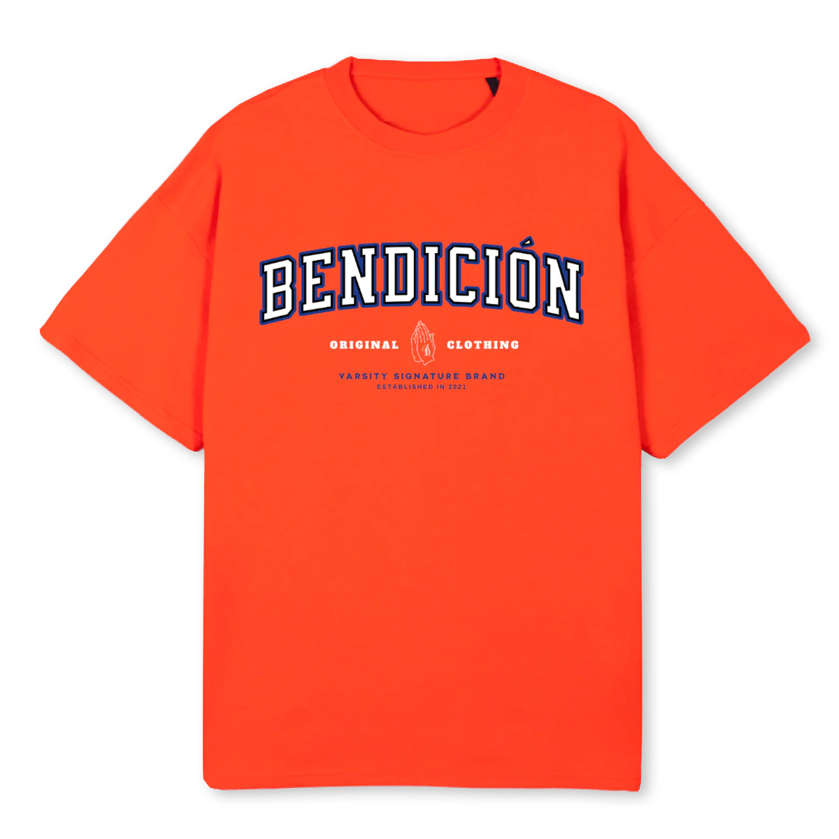 VARSITY HOT Hot Orange Oversized Tee.