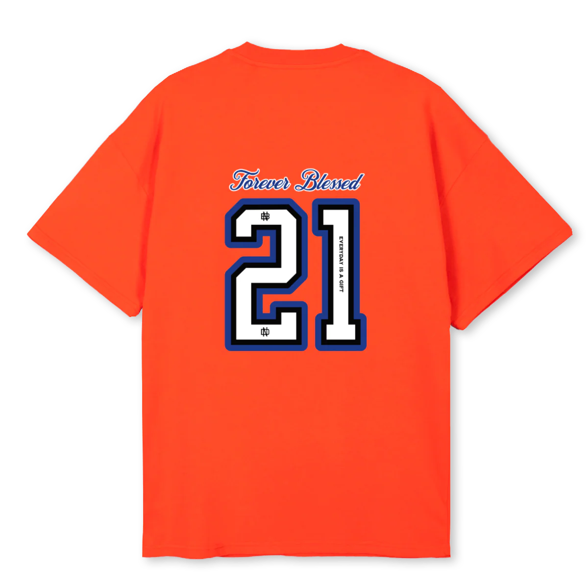 VARSITY HOT Hot Orange Oversized Tee. - Image 2