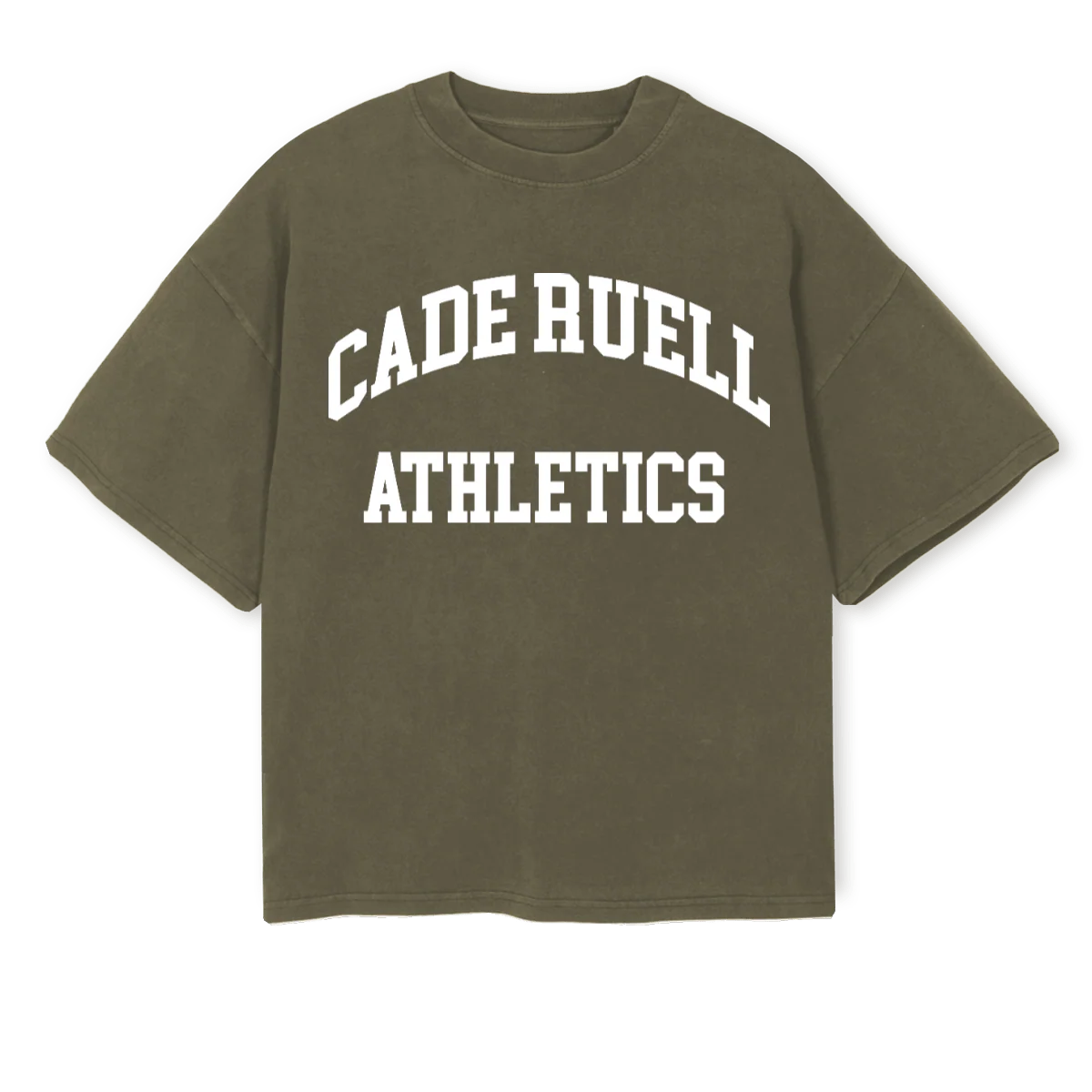 VARSITY TW Vintage Olive Oversized Boxy Tee.