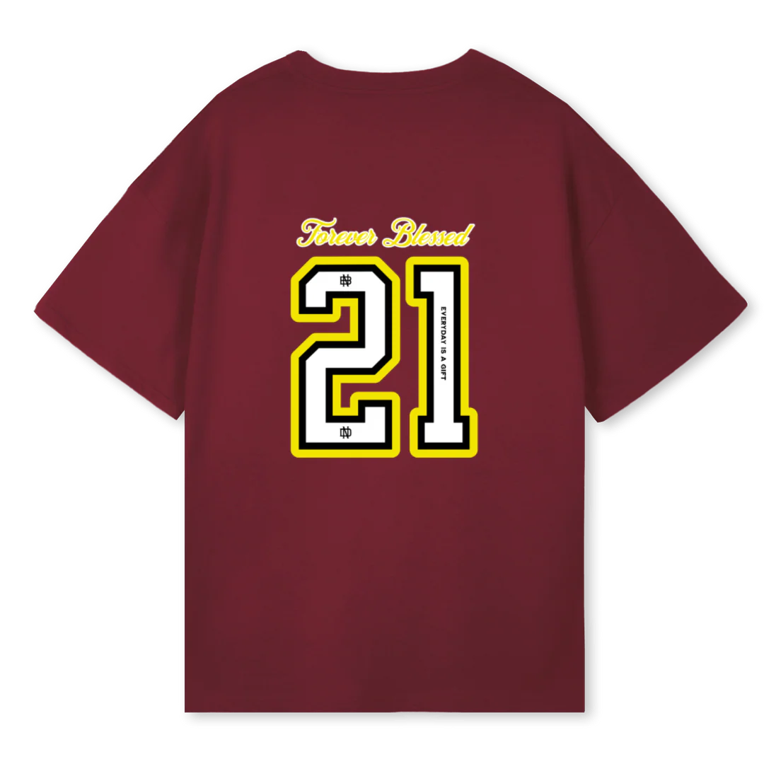 VARSITYBURGUNDY Burgundy Oversized Tee. - Image 2