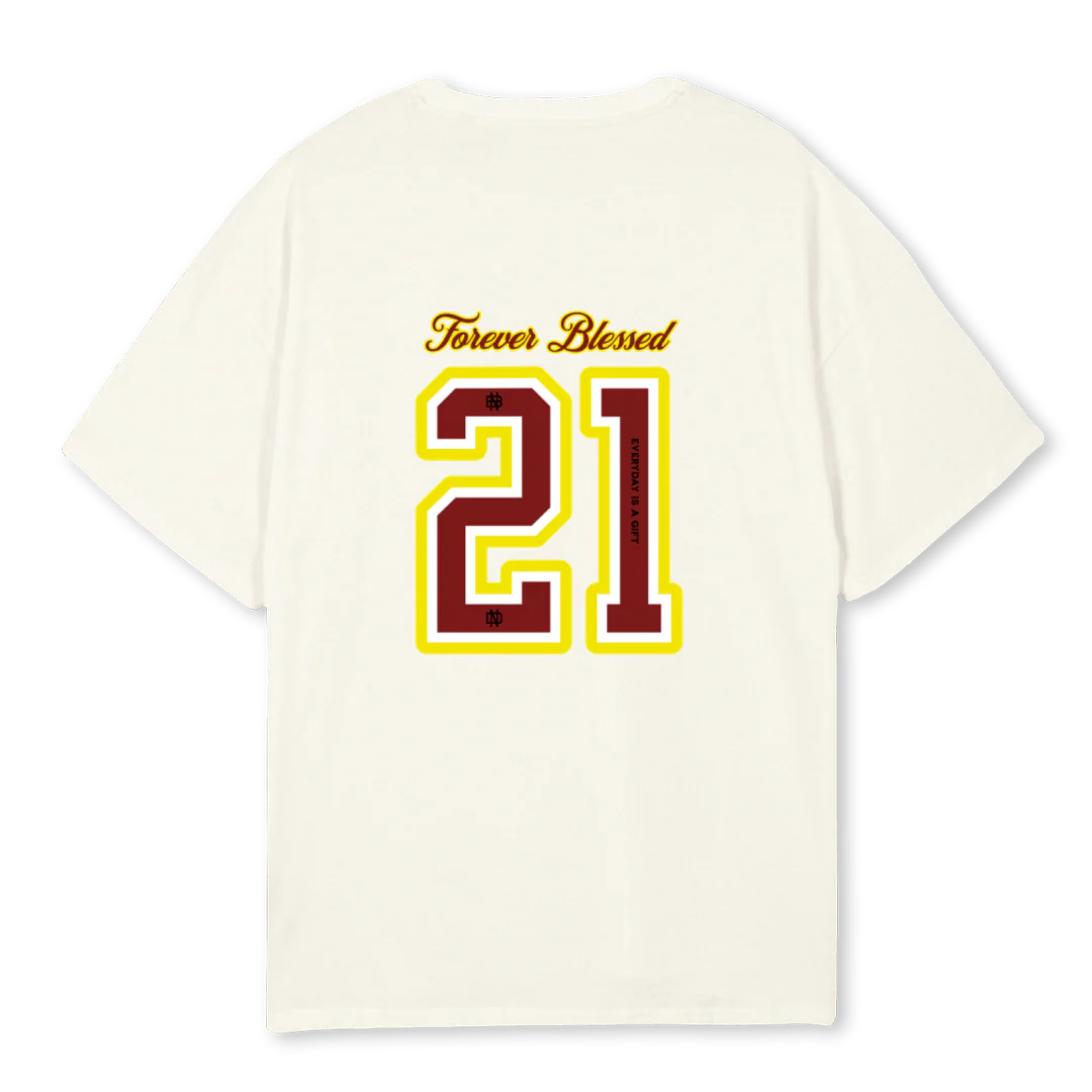 VARSITYCREAM Cream Oversized Tee. - Image 2