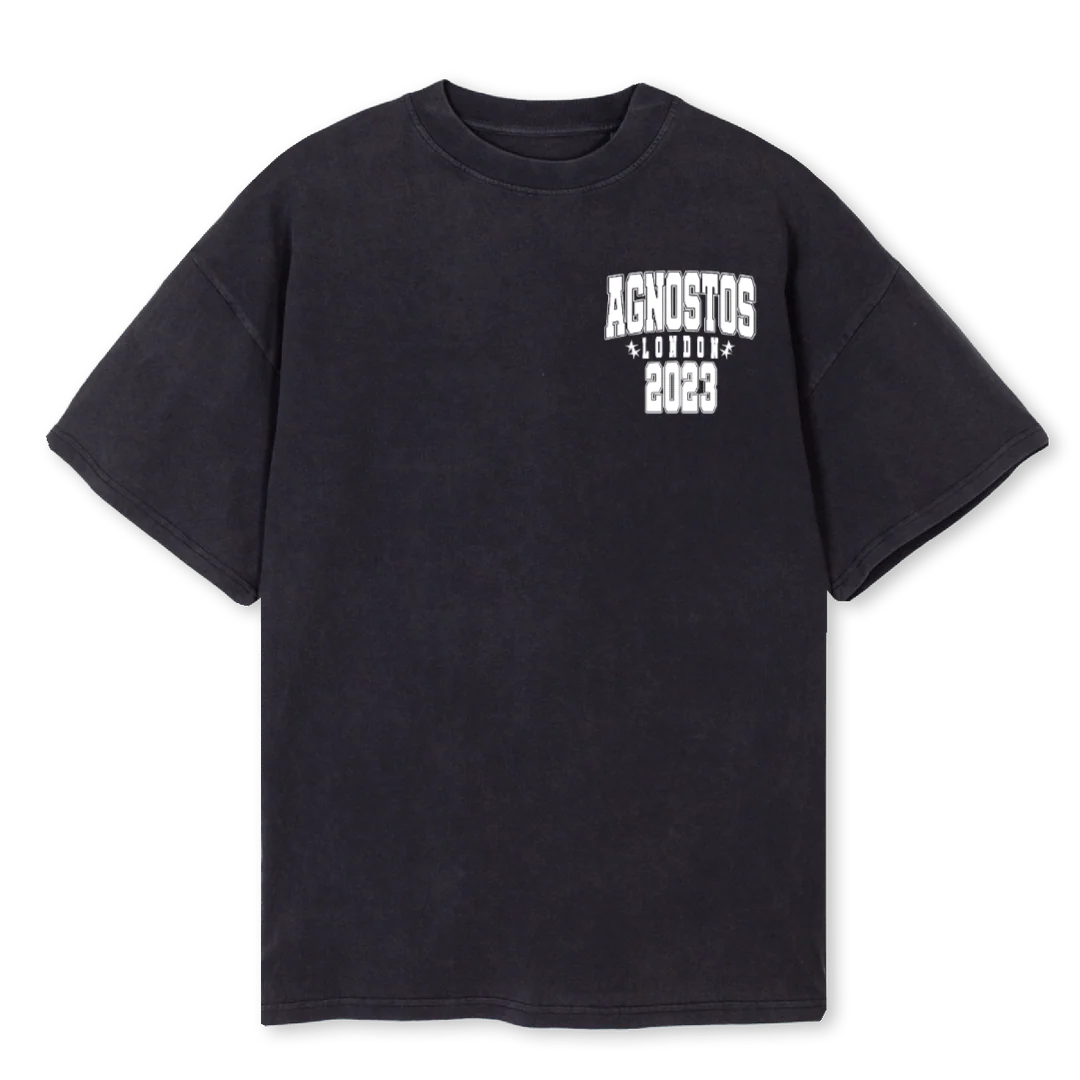 VARSITYDESING Vintage Black Oversized Tee.