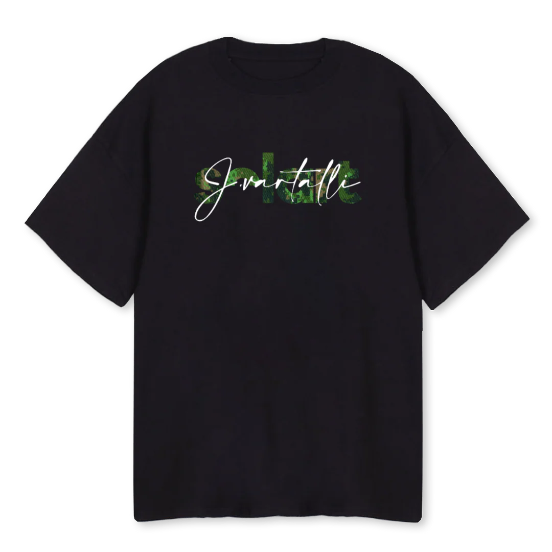 VARTALLIXSOLARTCAMO Black Oversized Tee.