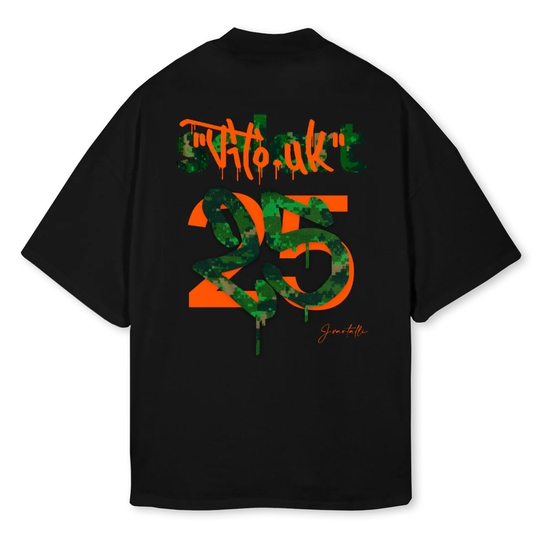 VARTALLIXVITOUK Black Oversized Mock Neck Tee. - Image 2