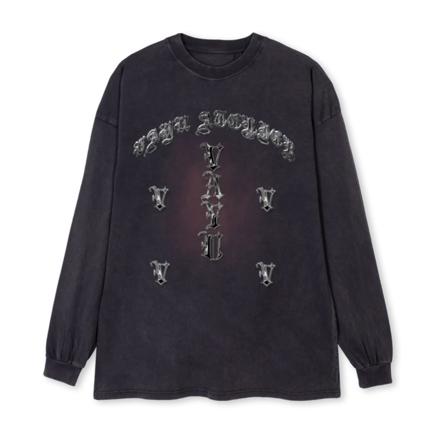 VAYU Vintage Black Oversized LS Tee.