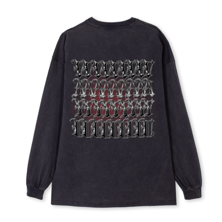 VAYU Vintage Black Oversized LS Tee. - Image 2