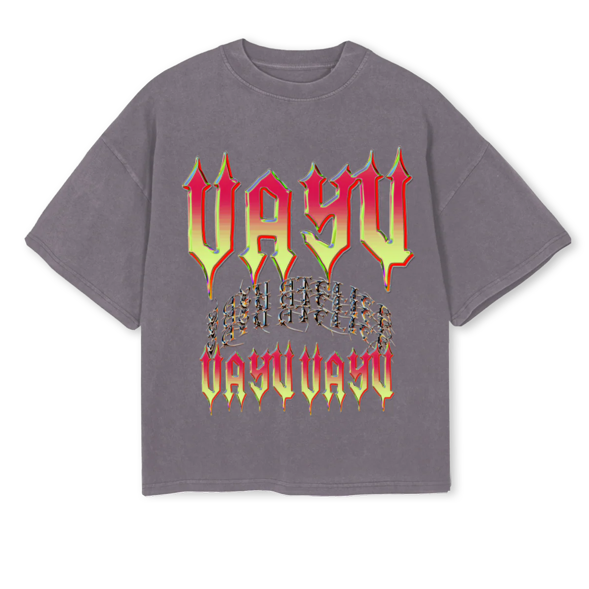 VAYUU Pigment Grey  Oversized Boxy Tee.