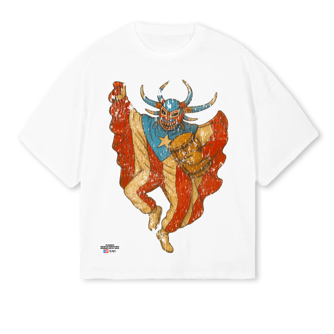 VEJIGANTE White Oversized Boxy Tee.