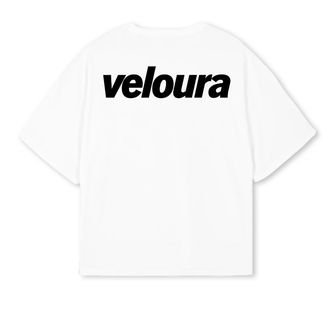 VELOURA White Oversized Boxy Tee. - Image 2