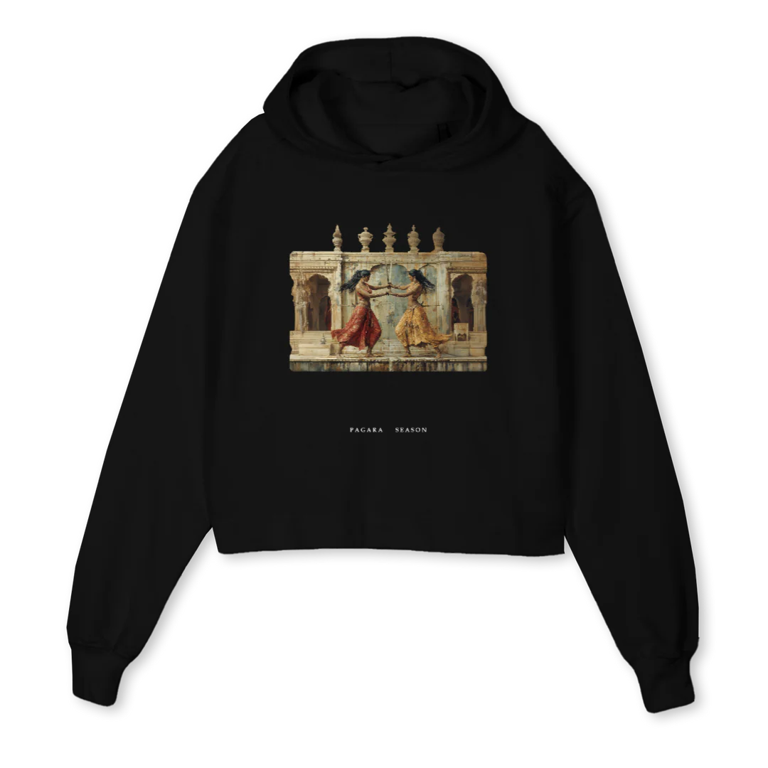 VELUFIGHT Black Cropped Hoodie.