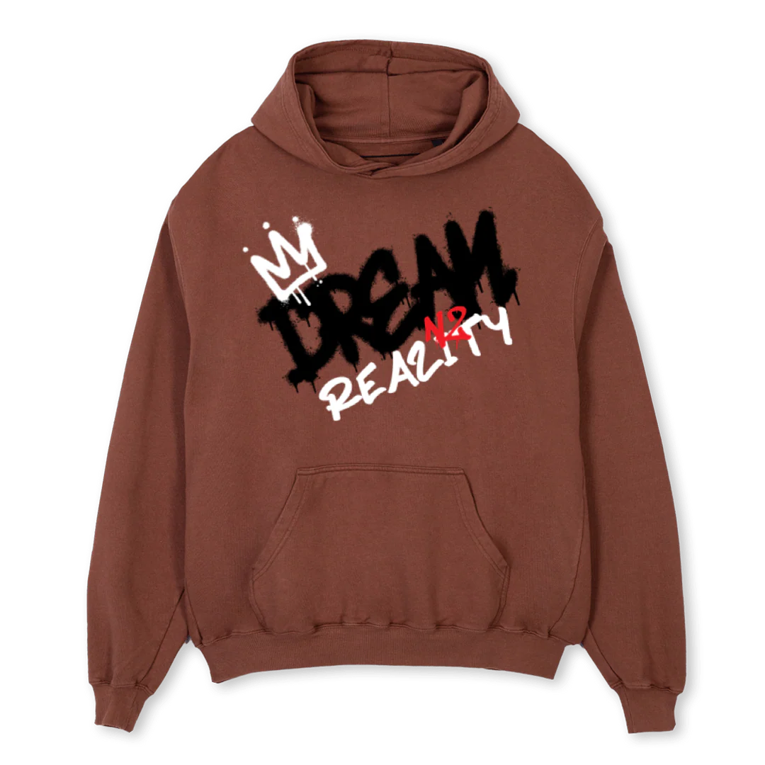 VENCI Vintage Brown Oversized Hoodie.