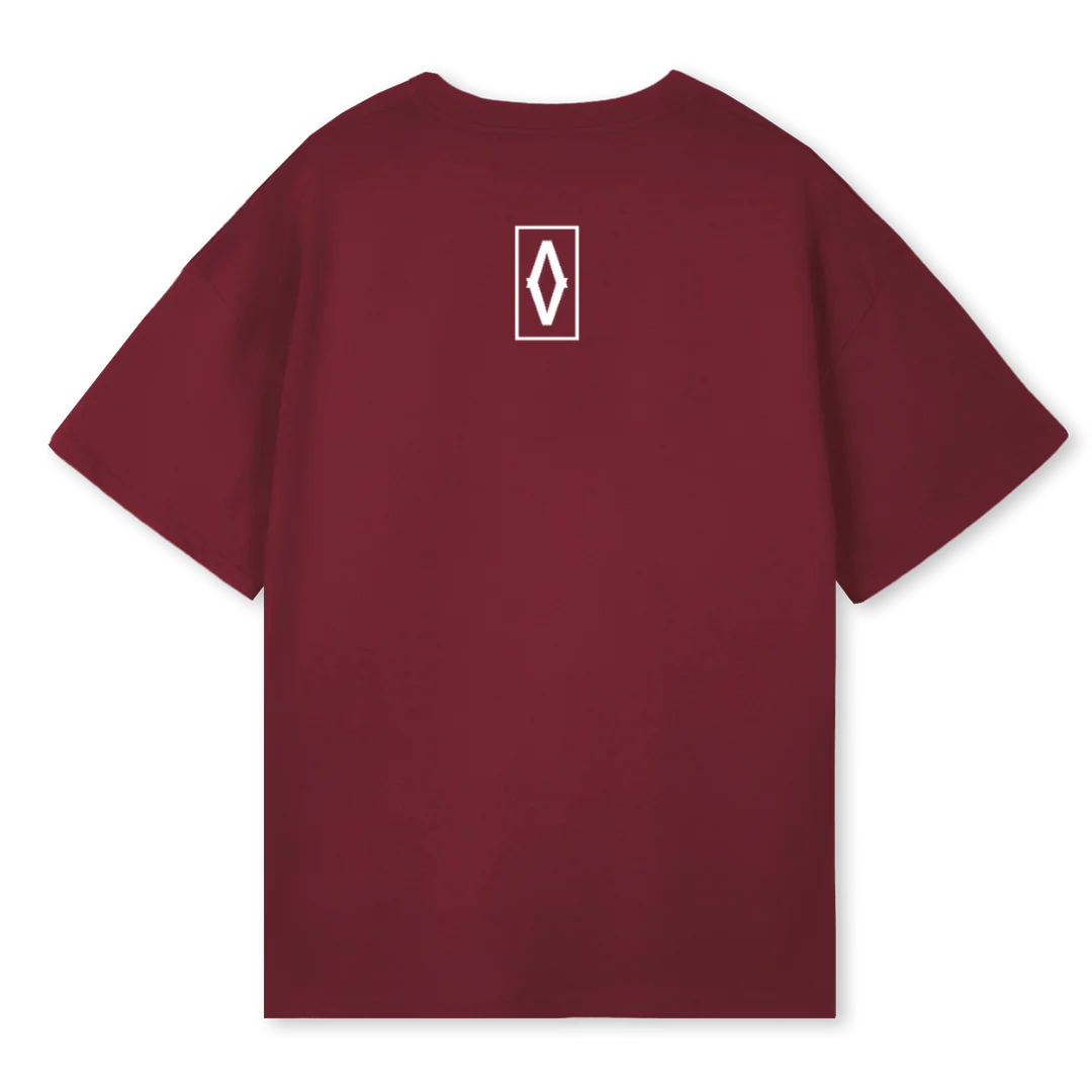 VENCITEEA Burgundy Oversized Tee. - Image 2