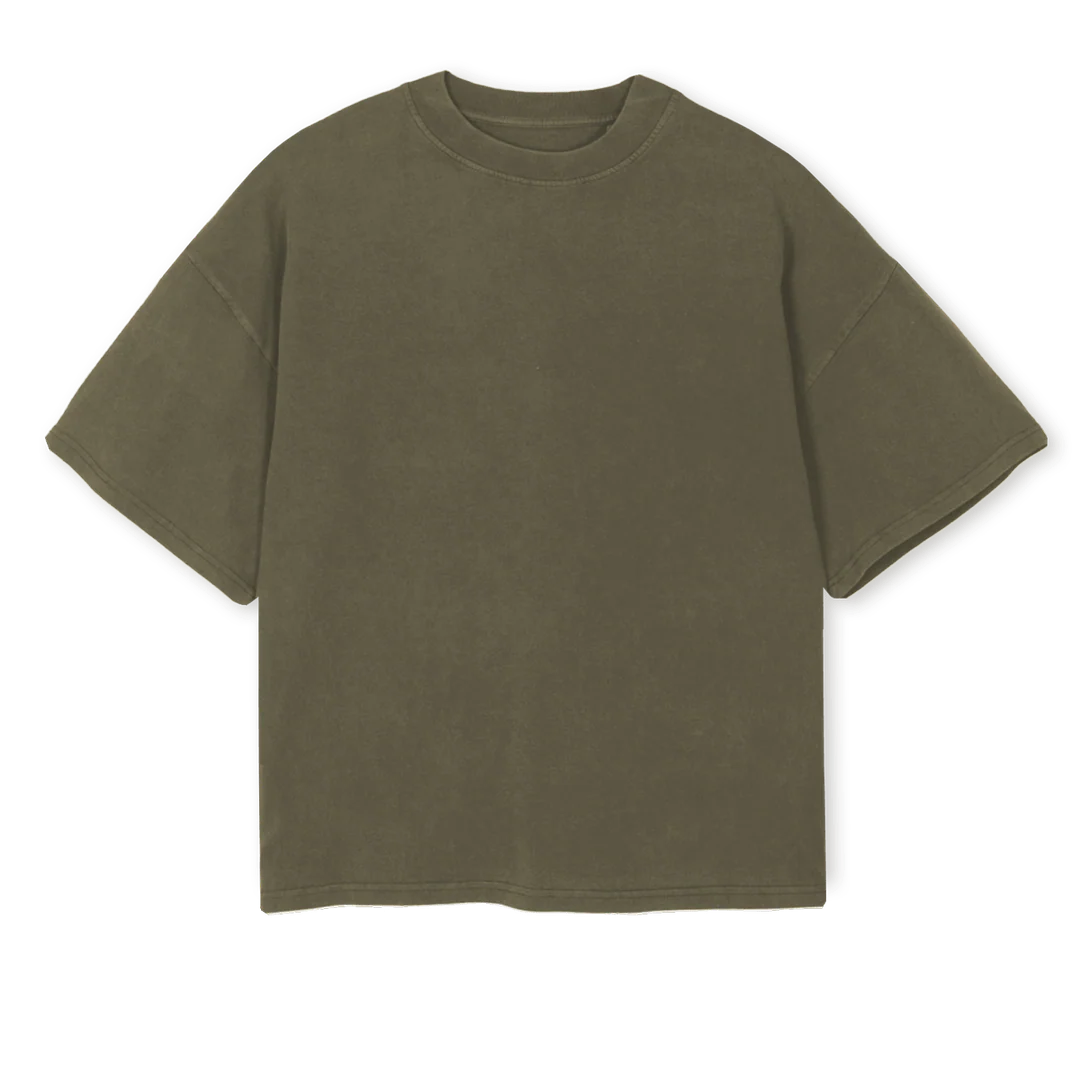 VERSE L Vintage Olive Oversized Boxy Tee.