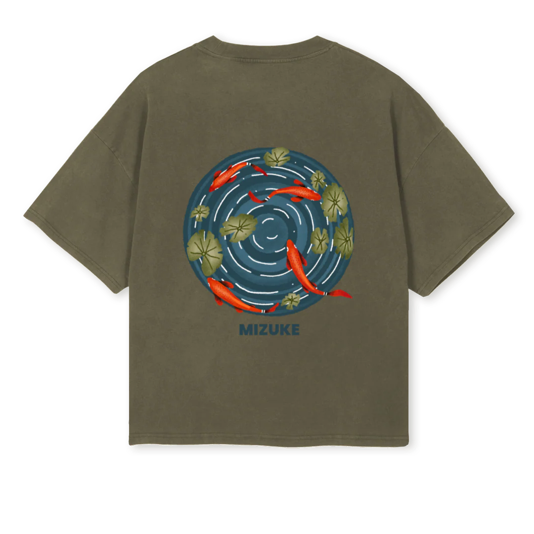 MIZUKE LAGO_VO Vintage Olive Oversized Boxy Tee - Image 2